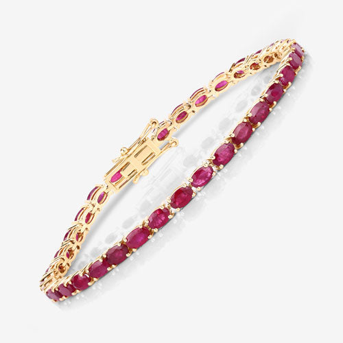 Bids.com 9.18 Carat Genuine Ruby 10K Yellow Gold Bracelet Bracelets