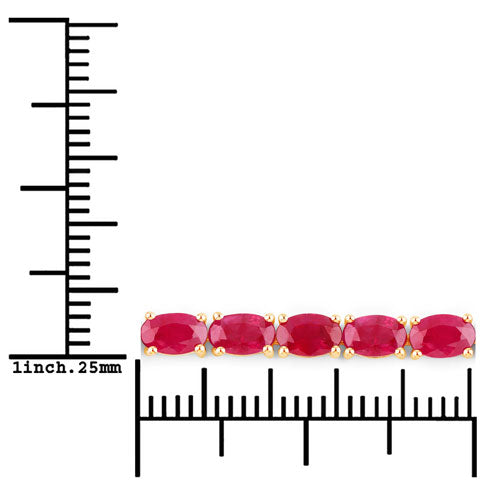 Bids.com 9.18 Carat Genuine Ruby 10K Yellow Gold Bracelet Bracelets
