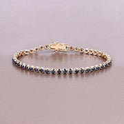 Bids.com 3.13 Carat Genuine Blue Sapphire 14K Yellow Gold Bracelet Bracelets