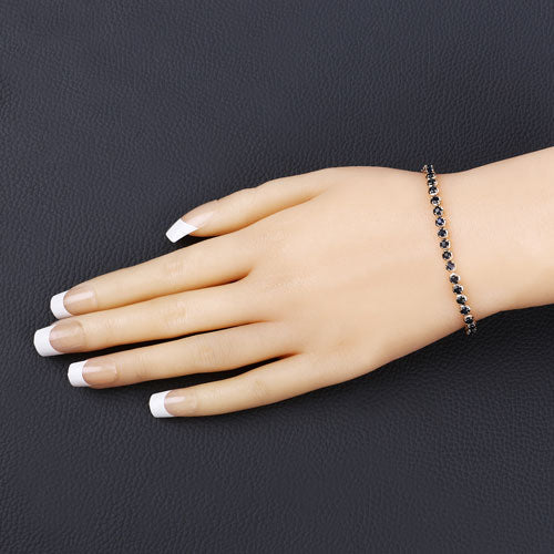 Bids.com 3.13 Carat Genuine Blue Sapphire 14K Yellow Gold Bracelet Bracelets
