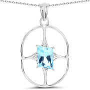 Bids.com 5.26 Carat Genuine Swiss Blue Topaz .925 Sterling Silver Pendant Pendants