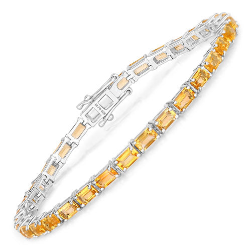 Bids.com 12.80 Carat Genuine Citrine .925 Sterling Silver Bracelet Bracelets