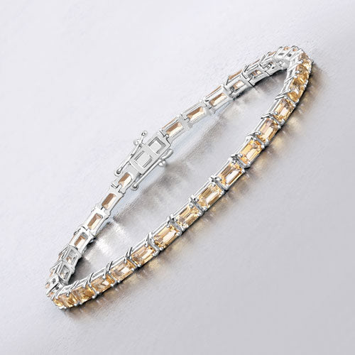 Bids.com 12.80 Carat Genuine Citrine .925 Sterling Silver Bracelet Bracelets