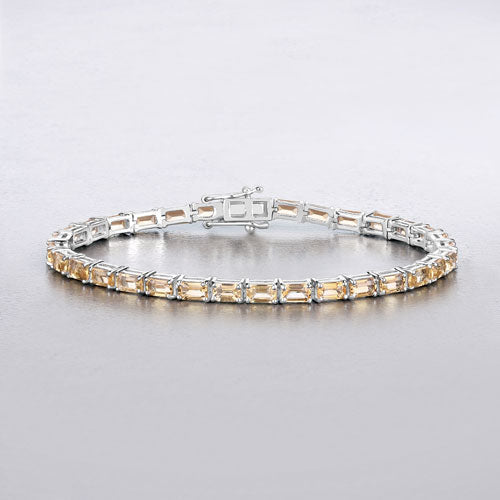 Bids.com 12.80 Carat Genuine Citrine .925 Sterling Silver Bracelet Bracelets