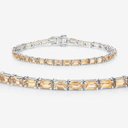 Bids.com 12.80 Carat Genuine Citrine .925 Sterling Silver Bracelet Bracelets