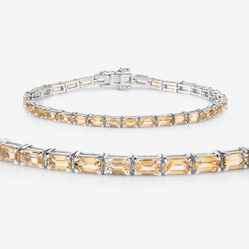Bids.com 12.80 Carat Genuine Citrine .925 Sterling Silver Bracelet Bracelets