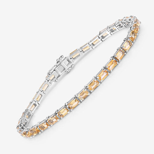 Bids.com 12.80 Carat Genuine Citrine .925 Sterling Silver Bracelet Bracelets