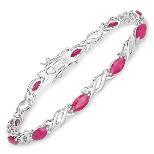 Bids.com 5.00 Carat Genuine Ruby 10K White Gold Bracelet Bracelets
