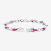 Bids.com 5.00 Carat Genuine Ruby 10K White Gold Bracelet Bracelets
