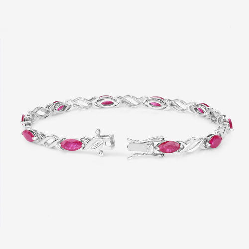 Bids.com 5.00 Carat Genuine Ruby 10K White Gold Bracelet Bracelets