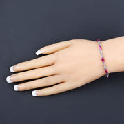 Bids.com 5.00 Carat Genuine Ruby 10K White Gold Bracelet Bracelets