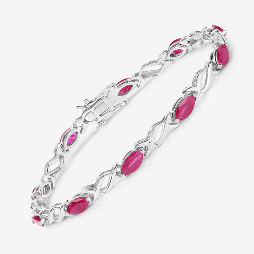Bids.com 5.00 Carat Genuine Ruby 10K White Gold Bracelet Bracelets