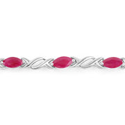 Bids.com 5.00 Carat Genuine Ruby 10K White Gold Bracelet Bracelets
