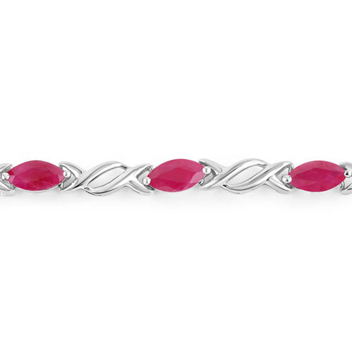 Bids.com 5.00 Carat Genuine Ruby 10K White Gold Bracelet Bracelets