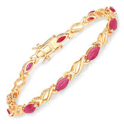 Bids.com 5.00 Carat Genuine Ruby 10K Yellow Gold Bracelet Bracelets