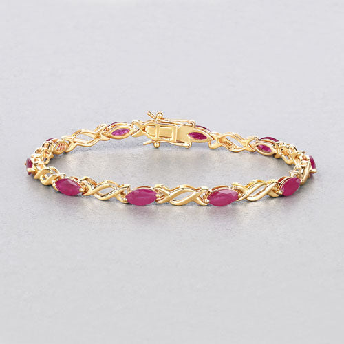 Bids.com 5.00 Carat Genuine Ruby 10K Yellow Gold Bracelet Bracelets