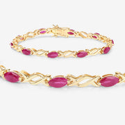 Bids.com 5.00 Carat Genuine Ruby 10K Yellow Gold Bracelet Bracelets