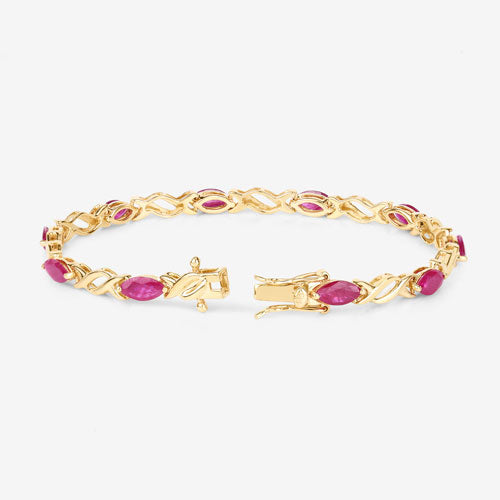 Bids.com 5.00 Carat Genuine Ruby 10K Yellow Gold Bracelet Bracelets