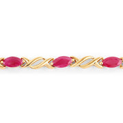 Bids.com 5.00 Carat Genuine Ruby 10K Yellow Gold Bracelet Bracelets