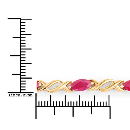Bids.com 5.00 Carat Genuine Ruby 10K Yellow Gold Bracelet Bracelets