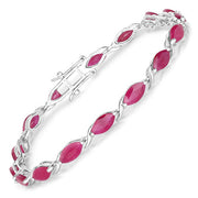Bids.com 8.00 Carat Genuine Ruby 10K White Gold Bracelet Bracelets