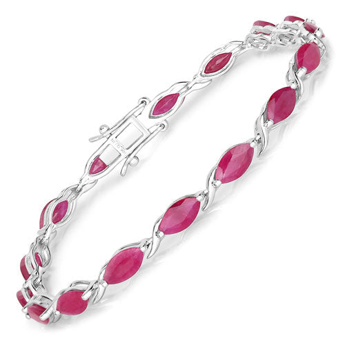 Bids.com 8.00 Carat Genuine Ruby 10K White Gold Bracelet Bracelets