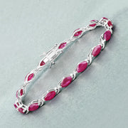 Bids.com 8.00 Carat Genuine Ruby 10K White Gold Bracelet Bracelets