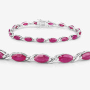 Bids.com 8.00 Carat Genuine Ruby 10K White Gold Bracelet Bracelets