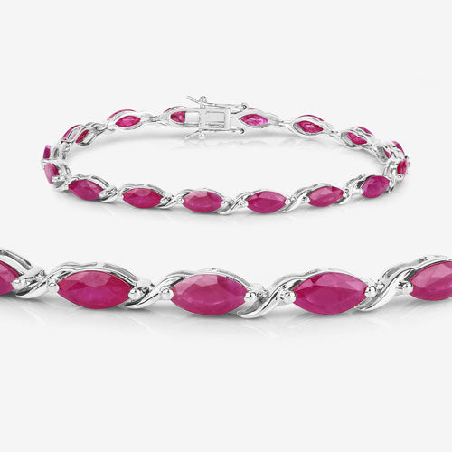 Bids.com 8.00 Carat Genuine Ruby 10K White Gold Bracelet Bracelets