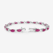 Bids.com 8.00 Carat Genuine Ruby 10K White Gold Bracelet Bracelets