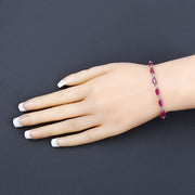 Bids.com 8.00 Carat Genuine Ruby 10K White Gold Bracelet Bracelets