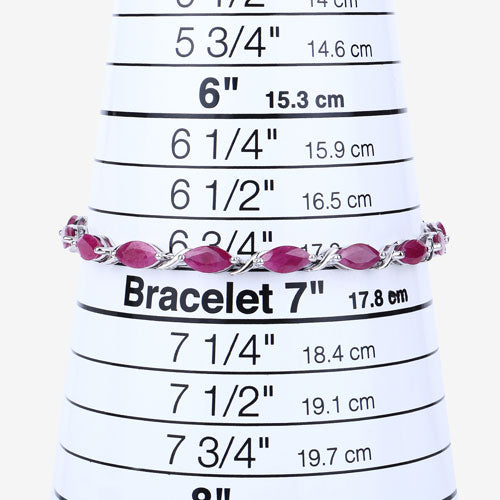 Bids.com 8.00 Carat Genuine Ruby 10K White Gold Bracelet Bracelets