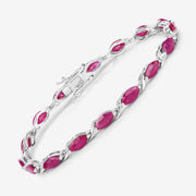 Bids.com 8.00 Carat Genuine Ruby 10K White Gold Bracelet Bracelets