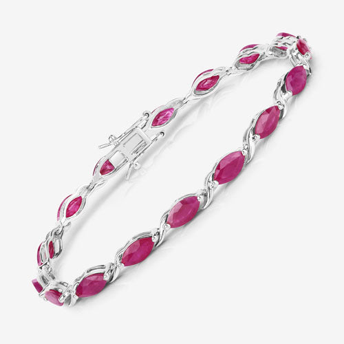 Bids.com 8.00 Carat Genuine Ruby 10K White Gold Bracelet Bracelets