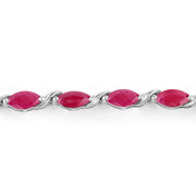 Bids.com 8.00 Carat Genuine Ruby 10K White Gold Bracelet Bracelets