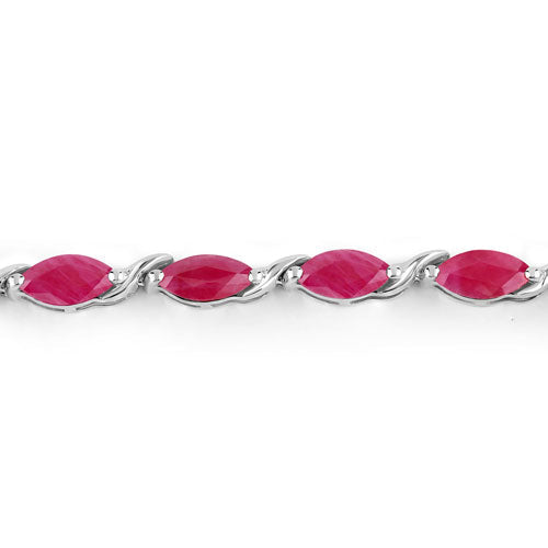 Bids.com 8.00 Carat Genuine Ruby 10K White Gold Bracelet Bracelets