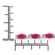Bids.com 8.00 Carat Genuine Ruby 10K White Gold Bracelet Bracelets