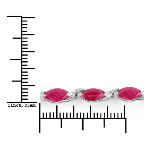 Bids.com 8.00 Carat Genuine Ruby 10K White Gold Bracelet Bracelets