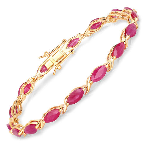 Bids.com 8.00 Carat Genuine Ruby 10K Yellow Gold Bracelet Bracelets