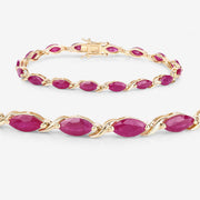 Bids.com 8.00 Carat Genuine Ruby 10K Yellow Gold Bracelet Bracelets