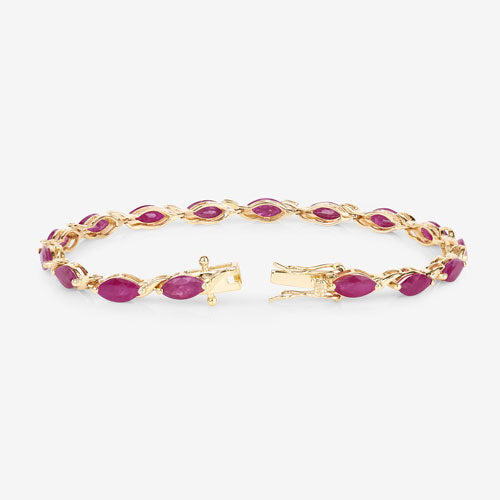 Bids.com 8.00 Carat Genuine Ruby 10K Yellow Gold Bracelet Bracelets