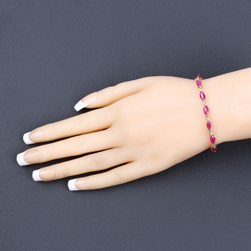 Bids.com 8.00 Carat Genuine Ruby 10K Yellow Gold Bracelet Bracelets