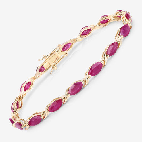 Bids.com 8.00 Carat Genuine Ruby 10K Yellow Gold Bracelet Bracelets