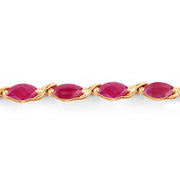 Bids.com 8.00 Carat Genuine Ruby 10K Yellow Gold Bracelet Bracelets