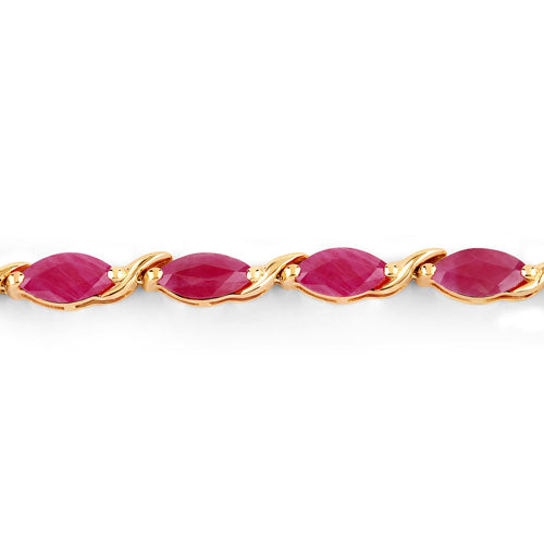 Bids.com 8.00 Carat Genuine Ruby 10K Yellow Gold Bracelet Bracelets