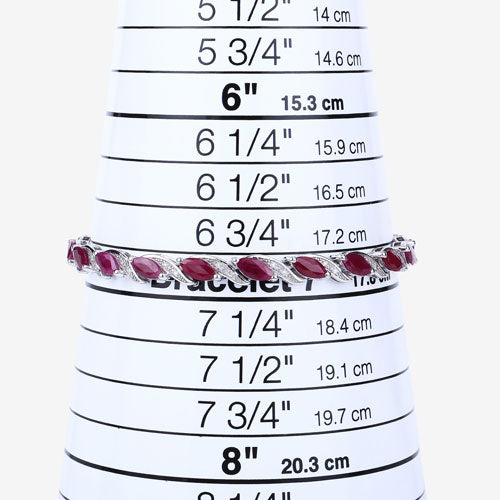 Bids.com 7.78 Carat Genuine Ruby and White Diamond 10K White Gold Bracelet Bracelets