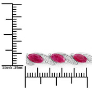 Bids.com 7.78 Carat Genuine Ruby and White Diamond 10K White Gold Bracelet Bracelets