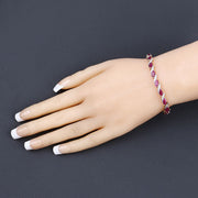 Bids.com 7.78 Carat Genuine Ruby and White Diamond 10K Yellow Gold Bracelet Bracelets