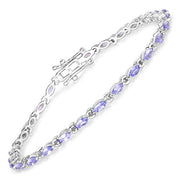 Bids.com 3.78 Carat Genuine Tanzanite .925 Sterling Silver Bracelet Bracelets