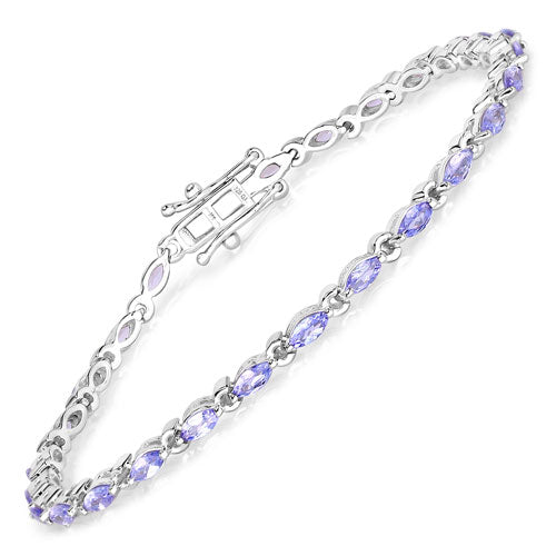 Bids.com 3.78 Carat Genuine Tanzanite .925 Sterling Silver Bracelet Bracelets